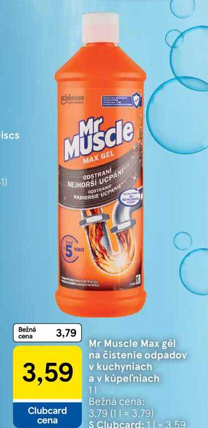 Mr Muscle Max gél na čistenie odpadov v kuchyniach a v kúpeľniach 1l