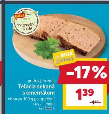 Telacia sekaná sementálom cena za 100 g 