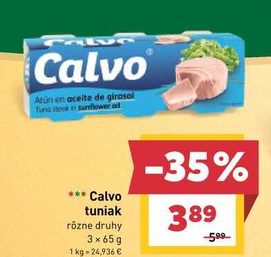 Calvo tuniak rôzne druhy 3 x 65 g