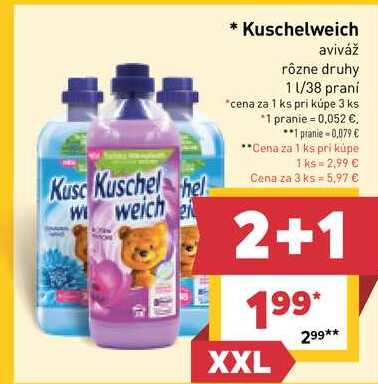 Kuschelweich aviváž rôzne druhy 1l/38 praní