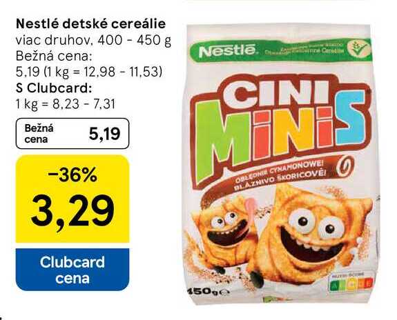 Nestlé detské cereálie viac druhov, 400 - 450 g