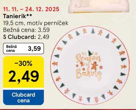 Tanierik 19,5 cm, motív perníček