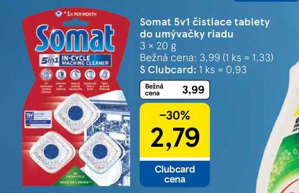 Somat 5v1 čistiace tablety do umývačky riadu 3 x 20 g 
