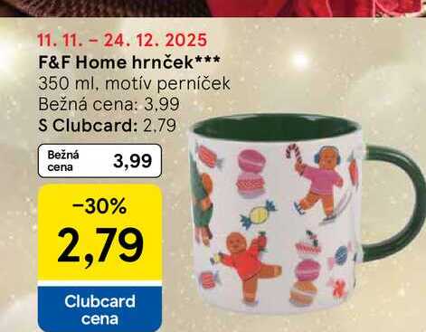 F&F Home hrnček 350 ml, motív perníček