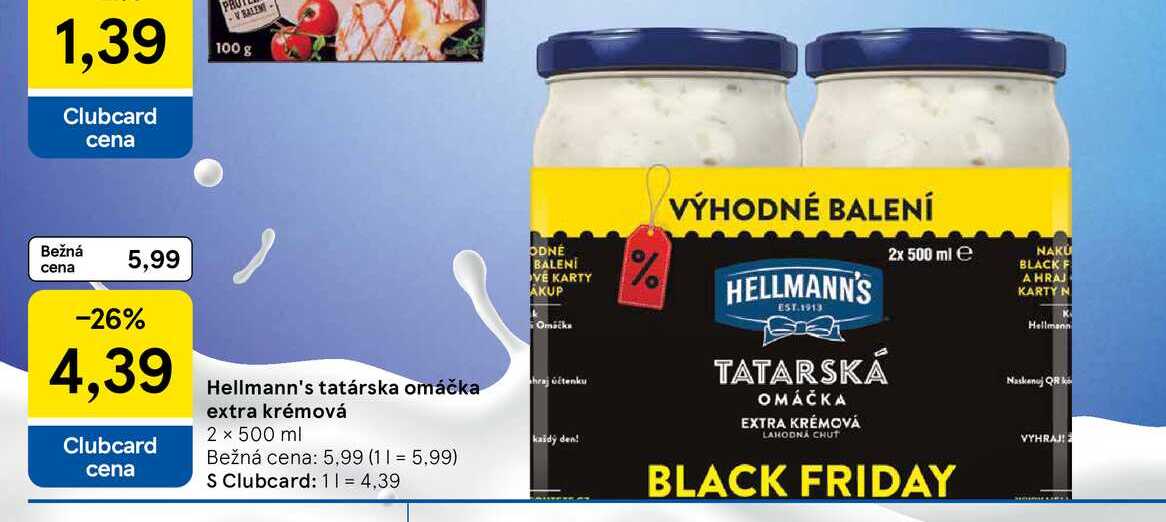 Hellmann's tatárska omáčka extra krémová 2 x 500 ml