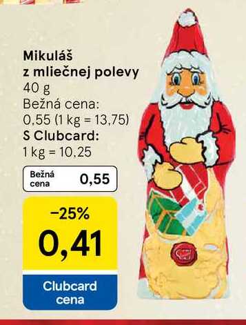 Mikuláš z mliečnej polevy 40 g