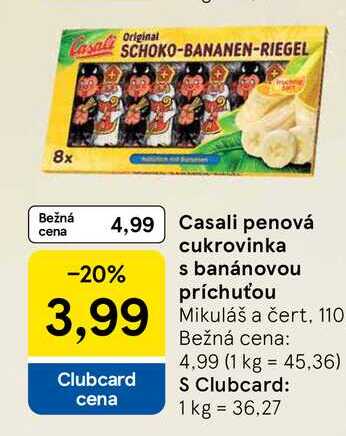 Casali penová cukrovinka s banánovou príchuťou Mikuláš a čert, 110g