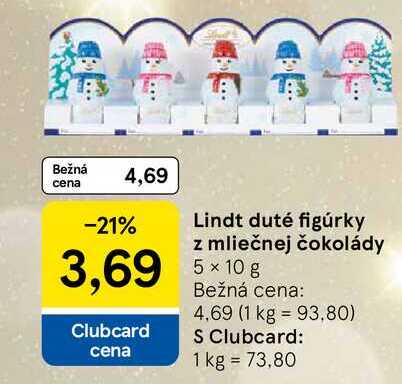 Lindt duté figúrky z mliečnej čokolády 5×10g
