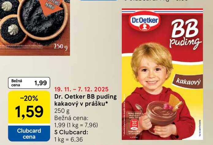 Dr. Oetker BB puding kakaový v prášku 250g