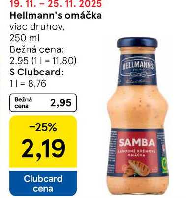 Hellmann's omáčka viac druhov, 250 ml
