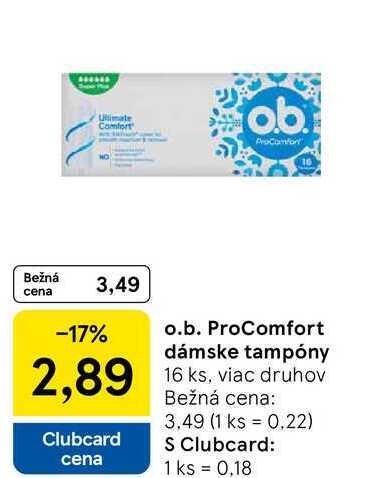 O.b. ProComfort dámske tampóny 16 ks