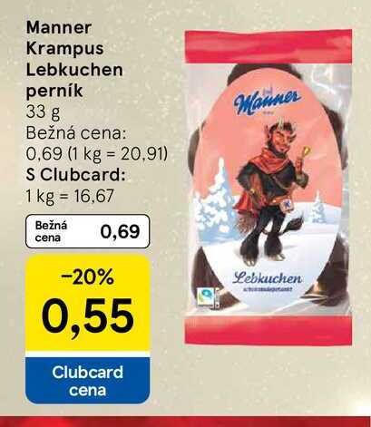 Manner Krampus Lebkuchen perník 33 g