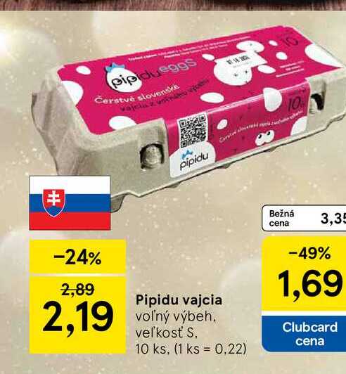 Pipidu vajcia, voľný výbeh. veľkosť S 10 ks