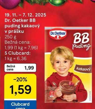 Dr. Oetker BB puding kakaový v prášku 250 g 