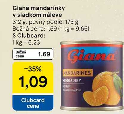 Giana mandarínky v sladkom náleve 312 g