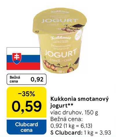 Kukkonia smotanový jogurt 150 g