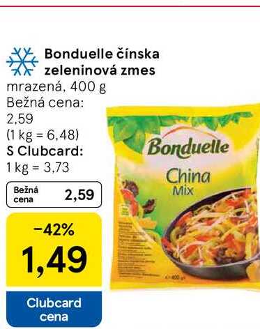 Bonduelle čínska zeleninová zmes mrazená, 400 g