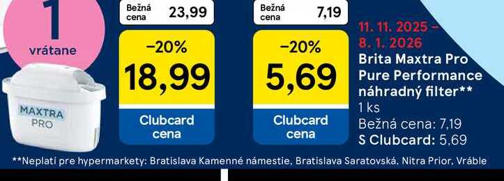 Brita Maxtra Pro Pure Performance náhradný filter 1 ks 