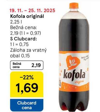 Kofola originál 2,25l