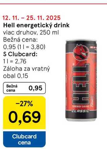 Hell energetický drink viac druhov, 250 ml 