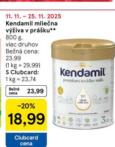 Kendamil mliečna výživa v prášku 800 g