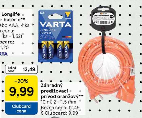 Záhradný predlžovací prívod oranžový 10 m, 2 x 1,5 mm