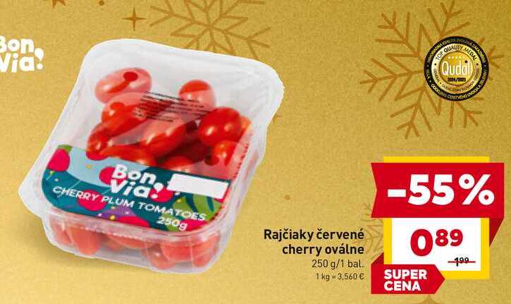 Rajčiaky červené cherry oválne 250 g