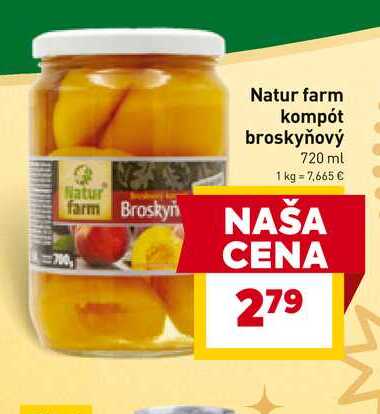 Natur farm kompót broskyňový 720 ml