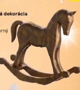Vianočná drevená dekorácia hojdací koník