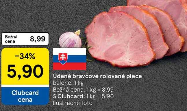  Údené bravčové rolované plece balené 1 kg 