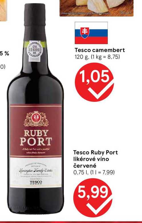 Tesco Ruby Port likérové víno červené 0,75l