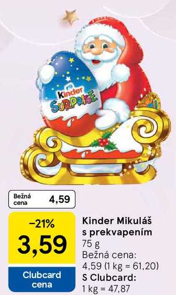 Kinder Mikuláš s prekvapením 75 g