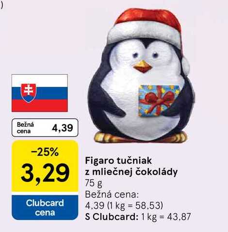 Figaro tučniak z mliečnej čokolády 75 g
