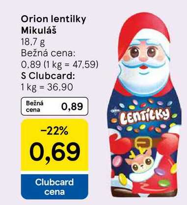 Orion lentilky Mikuláš 18.7 g