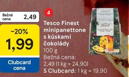 Tesco Finest minipanettone s kúskami čokolády 100g