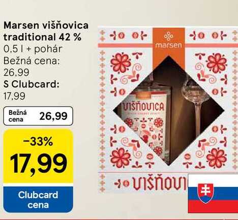 Marsen višňovica traditional 42 % 0.5l + pohár