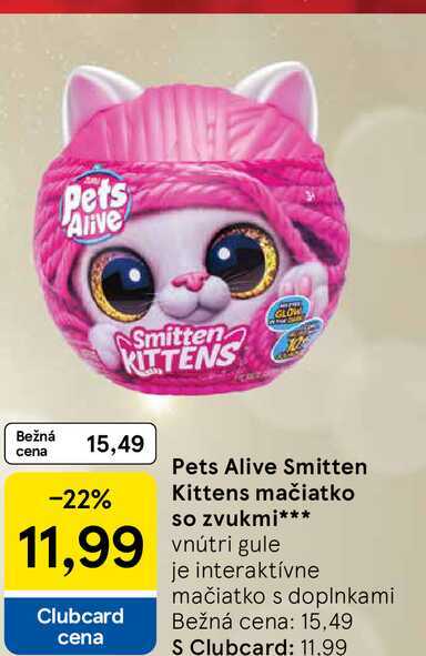 Pets Alive Smitten Kittens mačiatko so zvukmi