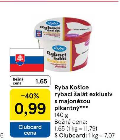 Ryba Košice rybací šalát exklusiv s majonézou pikantný 140 g 