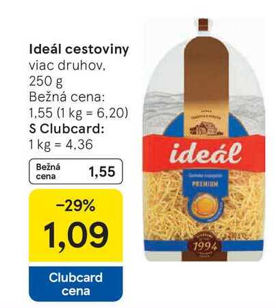Ideál cestoviny viac druhov, 250 g