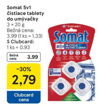 Somat čistiace tablety do umývačky 3 x 20 g 