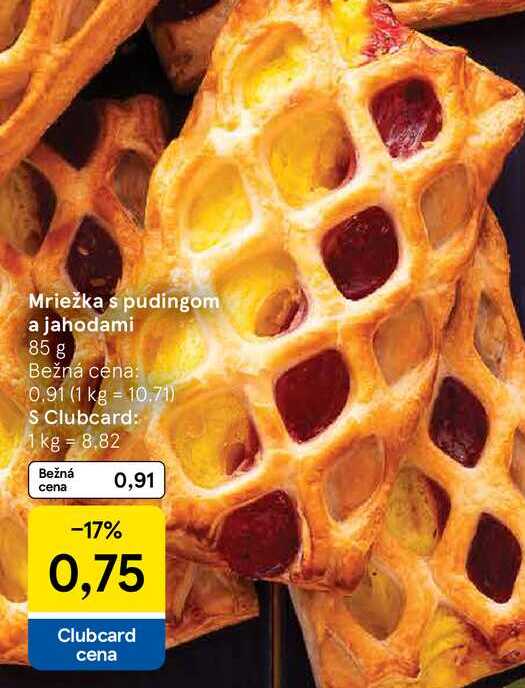 Mriežka s pudingom a jahodami 85 g