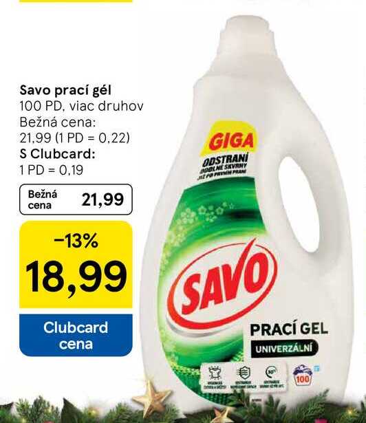 Savo prací gél 100 PD, viac druhov 