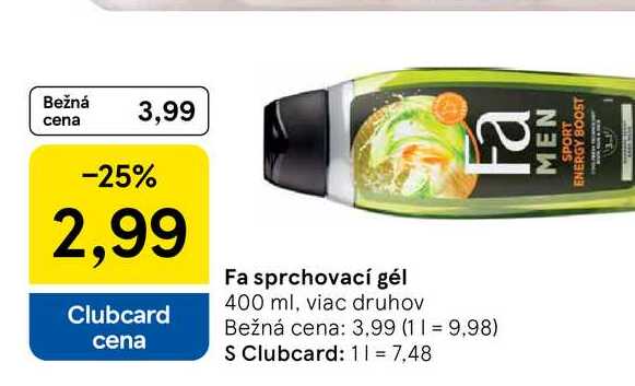 Fa sprchovací gél 400 ml, viac druhov