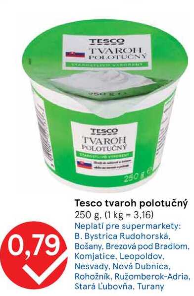 Tesco tvaroh polotučný 250 g