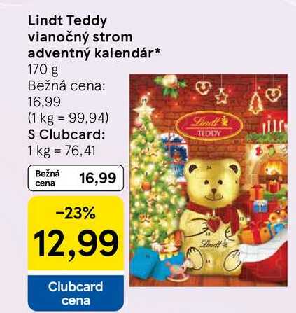 Lindt Teddy vianočný strom adventný kalendár 170 g 