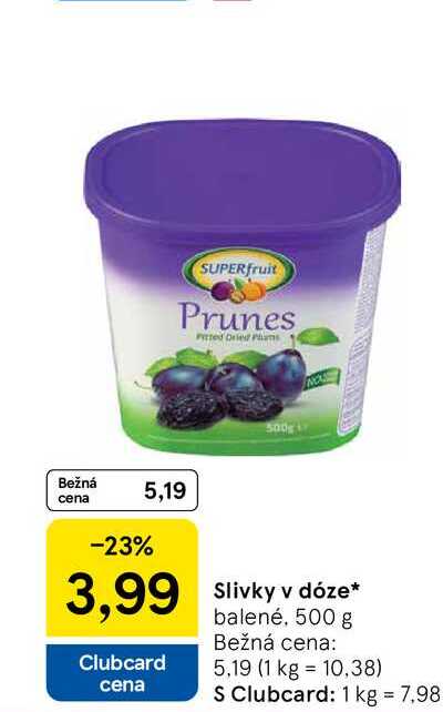 Slivky v doze balené, 500 g