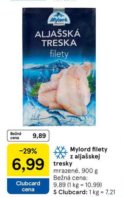 Mylord filety z aljašskej tresky mrazené, 900 g
