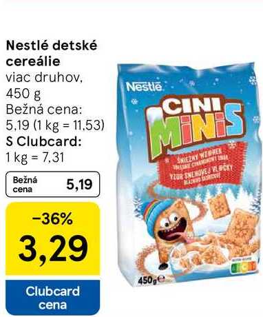 Nestlé detské cereálie viac druhov, 450 g 