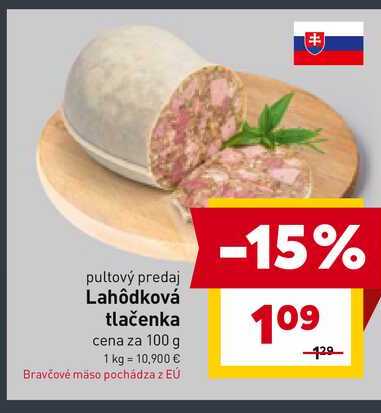 Lahôdková tlačenka cena za 100 g 