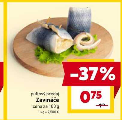 Zavináče cena za 100 g 